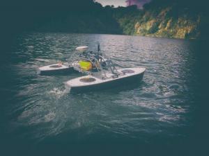 a floating drone on the water