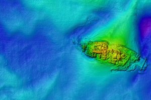 a map of a shipwreck made using a sub bottom profiler