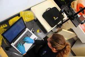 Nicole examines and records finds for the #Rooswijk1740 excavation project