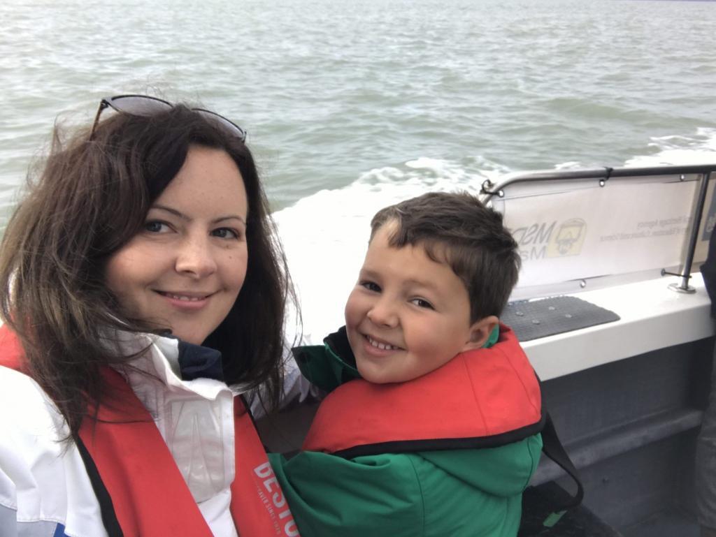 Taking my son to work day on the Goodwin Sands