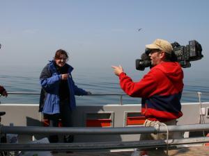 Recording for a TV series about wreck sites