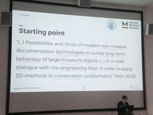 Conservators, pedantic? Amandine Colson, German Maritime Museum, highlights the interdisciplinary nature of the profession, particularly when working on complex large-scale objects like ships, and the role of conservators as facilitators and problem-solvers within these projects.