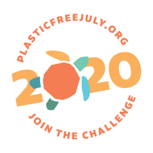 plastic free july 2020 challenge logo