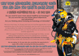 a promotional image for the MSDS Marine writing competition for 14-18 year olds.