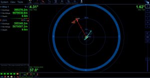 a screenshot of the diver tracking system in operation