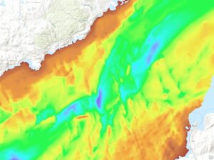 multibeam bathymetry sea bed mapping showing the contours on the seabed in the Sound of Sleat